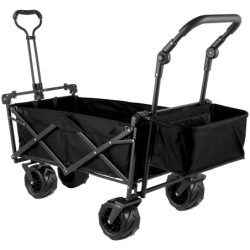 VEVOR Chariot de Plage Chariot de Transport Chariot Pliable avec Toit Chariot Portable Pliée Cadre Acier de Grandes Roues 360°