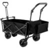 VEVOR Chariot de Plage Chariot de Transport Chariot Pliable avec Toit Chariot Portable Pliée Cadre Acier de Grandes Roues 360°