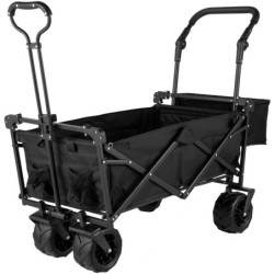 VEVOR Chariot de Plage Chariot de Transport Chariot Pliable avec Toit Chariot Portable Pliée Cadre Acier de Grandes Roues 360°