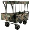 VEVOR Chariot Jardin 4 roulettes Chariot de Plage Chariot de Transport Chariot Pliable avec Toit Camouflage Remorque Transport