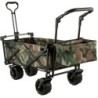 VEVOR Chariot Jardin 4 roulettes Chariot de Plage Chariot de Transport Chariot Pliable avec Toit Camouflage Remorque Transport