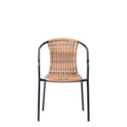 GERONA Chaise empilable noir, naturel