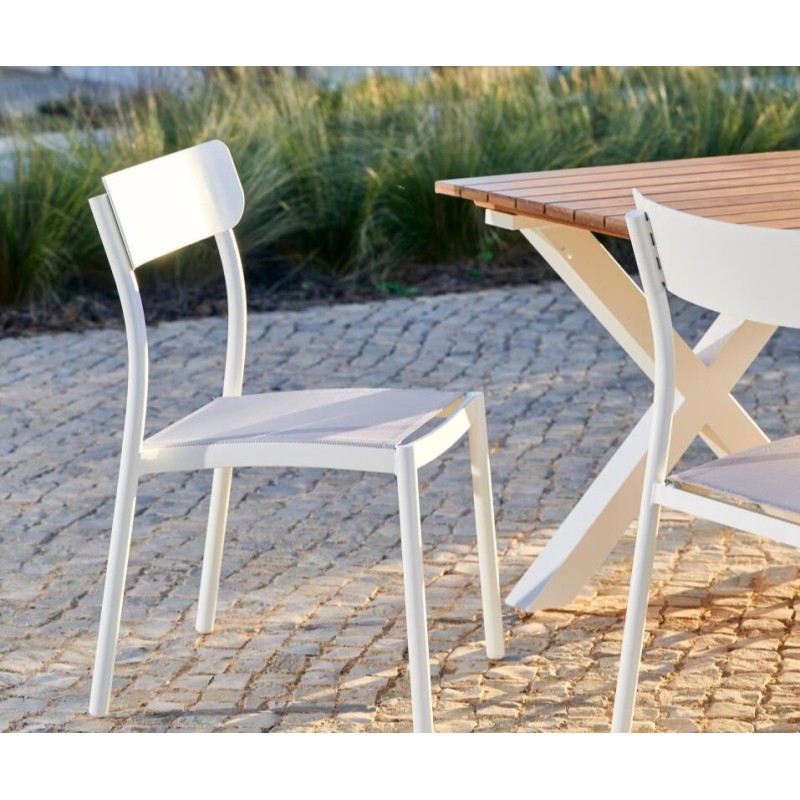 MAVAS Chaise empilable blanc