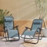 Fauteuil relax pliable multi positions textilène (lot de 2) Émeraude