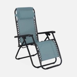 Fauteuil relax pliable multi positions textilène (lot de 2) Émeraude