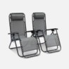 Fauteuil relax pliable multi positions textilène (lot de 2) Gris