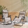 Fauteuil relax pliable multi positions textilène (lot de 2) Taupe