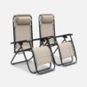 Fauteuil relax pliable multi positions textilène (lot de 2) Taupe