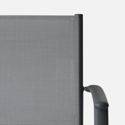 Portland x2 Fauteuils de jardin empilables aluminium et textilène