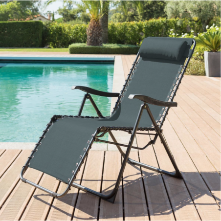 Fauteuil relax de jardin SILOS Bleu canard