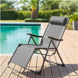 Fauteuil relax de jardin SILOS Anthracite