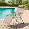 Fauteuil relax de jardin SILOS Taupe
