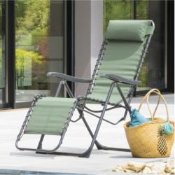 Fauteuil relax de jardin SILOS Vert olive