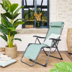 Fauteuil relax de jardin SILOS Vert olive