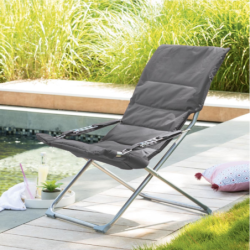 Fauteuil relax de jardin MILOS Ardoise