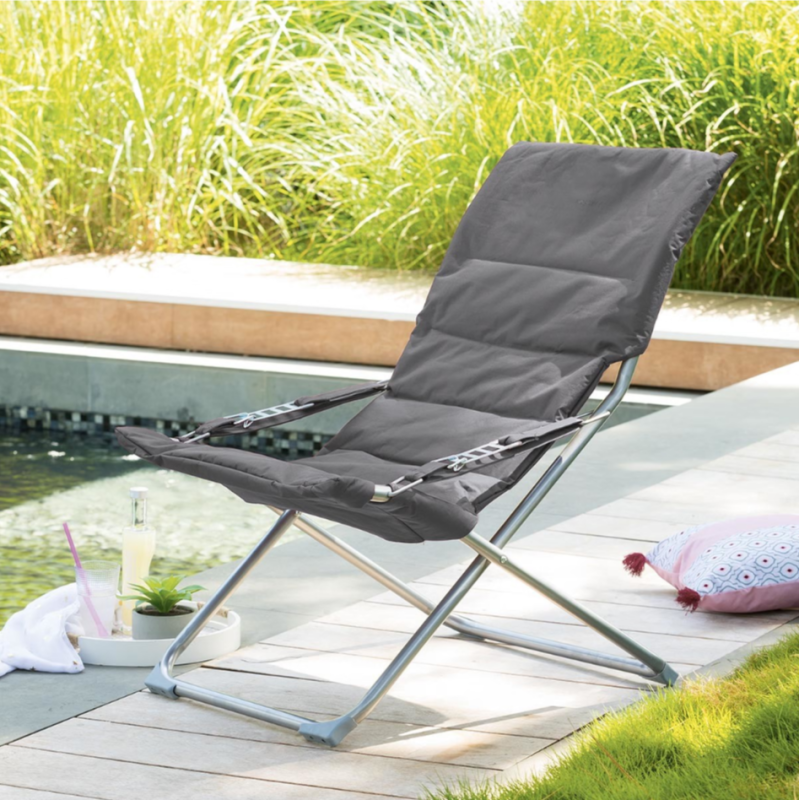 Fauteuil relax de jardin MILOS Ardoise