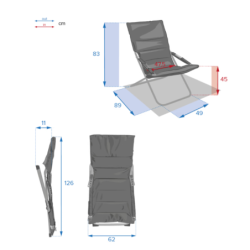 Fauteuil relax de jardin MILOS Ardoise