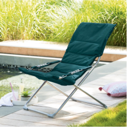 Fauteuil relax de jardin MILOS Bleu canard