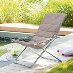 Fauteuil relax de jardin MILOS Taupe