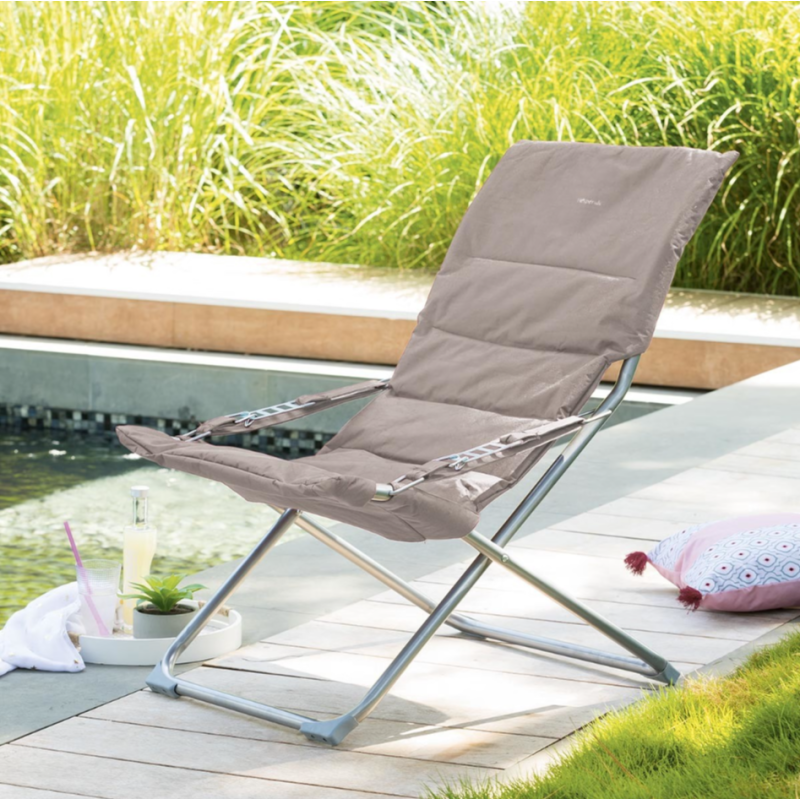 Fauteuil relax de jardin MILOS Taupe