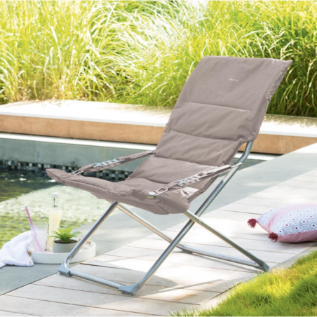Fauteuil relax de jardin MILOS Taupe