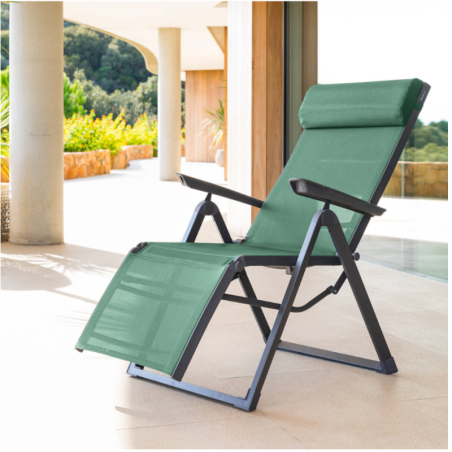Fauteuil de jardin inclinable DECIMA Vert olive Graphite