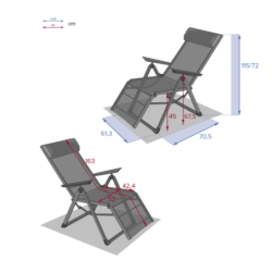 Fauteuil de jardin inclinable DECIMA Vert olive Graphite