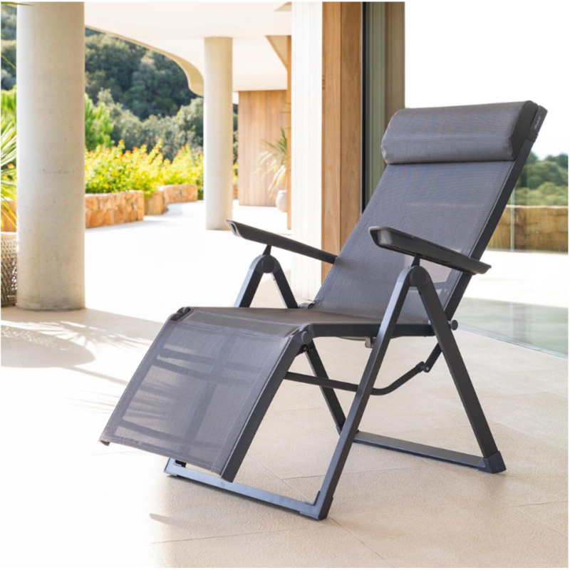 Fauteuil de jardin inclinable DECIMA Anthracite Graphite