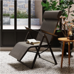 Fauteuil de jardin inclinable DECIMA Anthracite Graphite