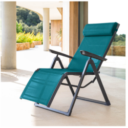 Fauteuil de jardin inclinable DECIMA Bleu canard Graphite