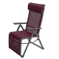 Fauteuil de jardin inclinable DECIMA Bordeaux Graphite