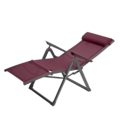 Fauteuil de jardin inclinable DECIMA Bordeaux Graphite