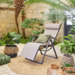 Fauteuil de jardin inclinable DECIMA Noisette Praline