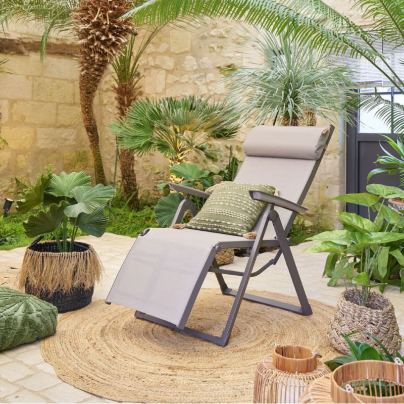 Fauteuil de jardin inclinable DECIMA Noisette Praline