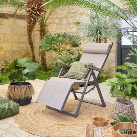 Fauteuil de jardin inclinable DECIMA Noisette Praline