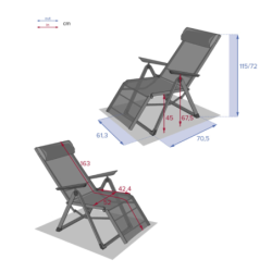 Fauteuil de jardin inclinable DECIMA Noisette Praline