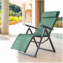 Fauteuil de jardin inclinable DECIMA Vert olive Graphite