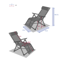 Fauteuil de jardin inclinable DECIMA Vert olive Graphite