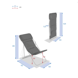 Chilienne de jardin pliante JUBBA Bleu canard Graphite