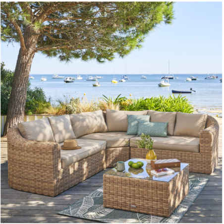 Salon d'angle de jardin MOORÉA Savana 5 places