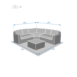 Salon d'angle de jardin MOORÉA Savana 5 places