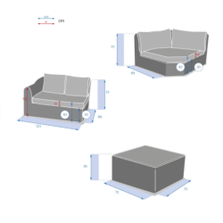 Salon d'angle de jardin MOORÉA Savana 5 places