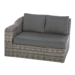 Salon d'angle de jardin MOORÉA Terre d'ombre 5 places