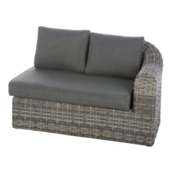 Salon d'angle de jardin MOORÉA Terre d'ombre 5 places