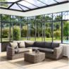 Salon d'angle de jardin MOORÉA Terre d'ombre 5 places
