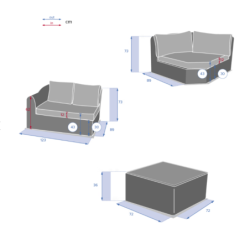 Salon d'angle de jardin MOORÉA Terre d'ombre 5 places