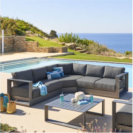 Salon d'angle de jardin ALLURE Graphite 5 places