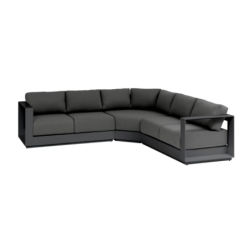 Salon d'angle de jardin ALLURE Graphite 5 places