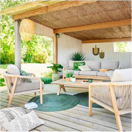 Salon de jardin PAPOUASIE Acacia 5 places