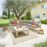 Salon d'angle de jardin ÉVASION Argile 5 places